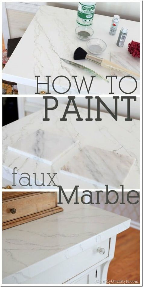 Paint Faux Marble, Countertop Diy, Diy Countertop, Casa Disney, Countertop Makeover, Diy Keramik, Diy Marble, Marble Painting, Diy Countertops