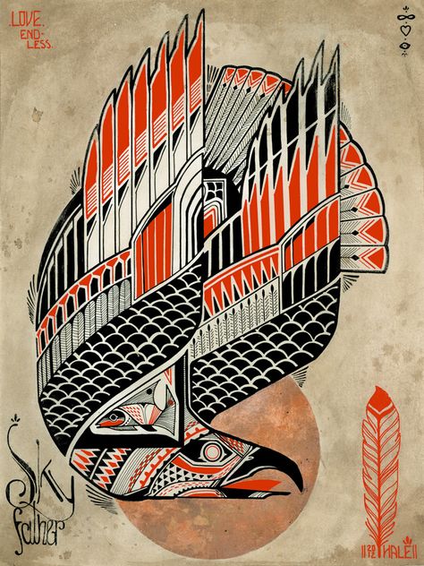 Sky Father by David Hale David Hale, American Indian Art, Screenprinting, Indigenous Art, Native Art, Aboriginal Art, Native American Art, Bird Art, Indian Art