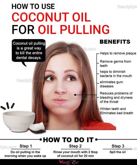 How To Use Coconut Oil For Oil Pulling #coconutoilpulling How To Oil Pull Your Teeth, Coconut Pulling Benefits, Coconut Pulling Teeth, Benefits Of Oil Pulling With Coconut Oil, How To Oil Pull, Oil Pulling With Coconut Oil, Coconut Oil Pulling Benefits, Coconut Pulling, Coconut Oil Moisturizer