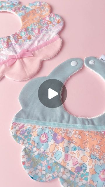 Monica and Me - Baby bibs on Instagram: "Proving that baby bibs don’t have to be boring to be functional 🌸  Our scalloped bibs are backed with terry towelling cotton for that extra absorbent layer and they are designed to also be the statement piece of each outfit ❤️  #Babybib #dribblebib #babyclothes #handmade #giftforbaby #babyshowergift #teethingbaby #personalisedgift #giftforbabyshower #babyshowergift #libertylondon #libertyfabric #libertycraftclub #patchwork" How To Sew Baby Bibs, Scalloped Bib Pattern Free, Diy Drool Bibs, Scalloped Baby Bib Pattern Free, Baby Bibs Patterns Free, Cute Handmade Cotton Bib, Handmade Bib, Baby Bibs Patterns, Toddler Bibs