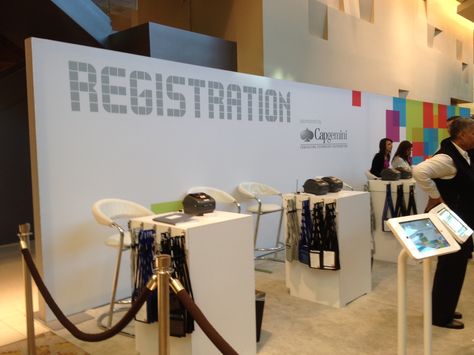 Probably the coolest registration desk you've ever seen! Conference Registration Desk, Registration Desk Design Event, Registration Desk, Conference Event, Registration Table, Event Entrance, Event Registration, Corporate Events Decoration, Corporate Event Design