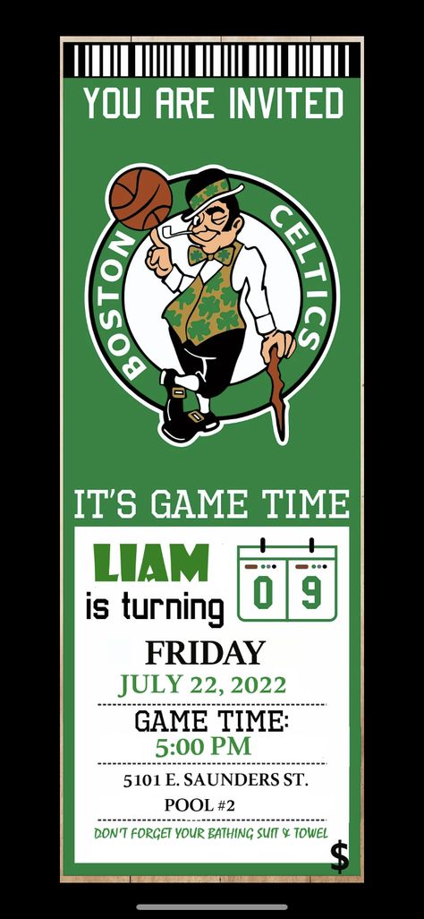 Basketball Themed Birthday Party, Basketball Invitations, Basketball Theme Party, Celtics Basketball, Basketball Party, Basketball Theme, Email Invitation, Twin First Birthday, Basketball Birthday