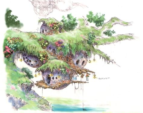 FFXI Boyada Tree art Pixiv Fantasia, Pixie Hollow, Earthship, Fantasy Art Landscapes, Fantasy Concept Art, 판타지 아트, Environment Design, Environment Concept Art, World Building