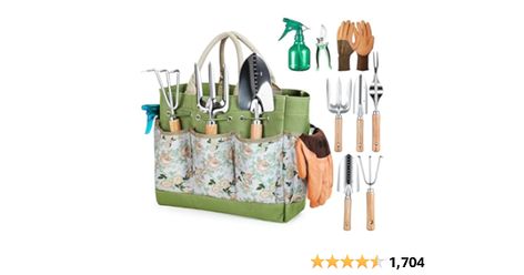 Grenebo Garden Tools: 9-Piece Heavy Duty Gardening Tools with Pruning Shears & Large Garden Tote, Rust-Proof Tools Set for Gardening, Ideal Gardening Gifts for Women & Birthday Gifts for Mom Tools Organizer, Gardening Tool Kit, Belt Organizer, Garden Gloves, Garden Tool Organization, Gardening Gifts, Garden Tool Set, Garden Maintenance, Garden Tool