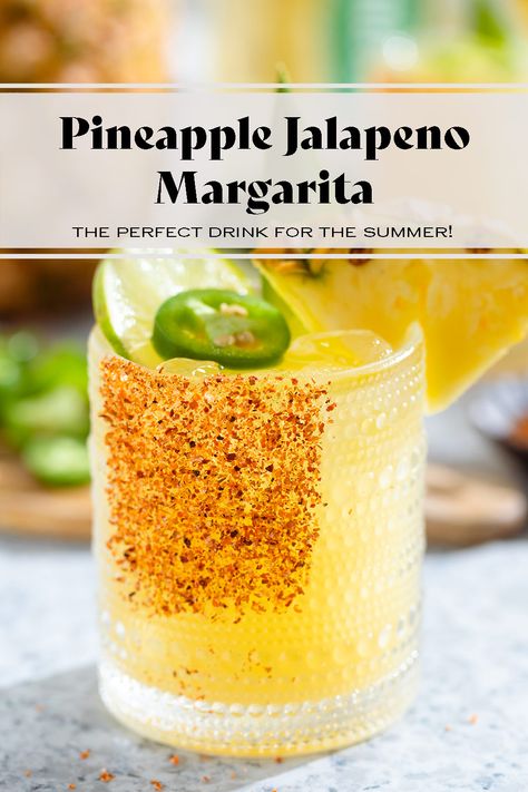 Pinapple Margarita, Pineapple Jalapeno Margarita, Watermelon Jalapeno Margarita, Pineapple Cocktail Recipes, Easy Margarita Recipe, Best Margarita Recipe, Simple Syrup Cocktails, Pineapple Margarita, Jalapeno Margarita