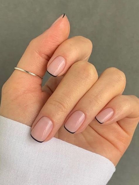 Black French Nails, French Manicure Designs, Fall Nail Trends, Nails French Tip, Minimal Nails, Nails French, Manicures Designs, Tip Nails, Minimalist Nails