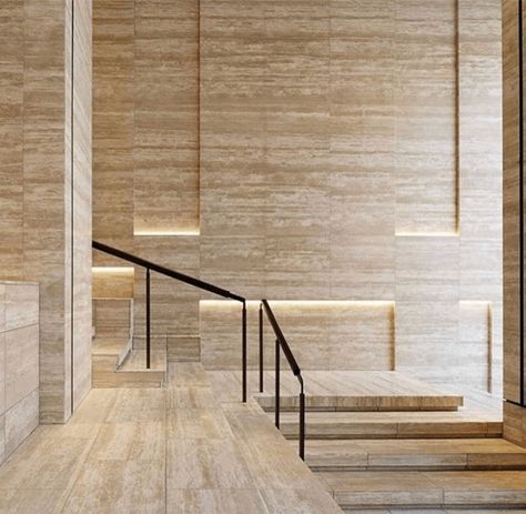 Feature Wall Design, Modern Luxury Interior, Yabu Pushelberg, Cladding Design, Lobby Design, Interior Design Concepts, Jw Marriott, Stone Walls, Hallway Lighting