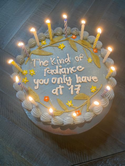 Taylor Swift 17 Birthday Cake, Seventeen Bday Ideas, 17th Birthday Cake Taylor Swift, Funny 17 Birthday Cake, The Kind Of Radiance You Only Have At 17 Cake, The Kind Of Radiance You Only Have At 17, 17 Cake Ideas, Seventeen Birthday Ideas, Seventeen Birthday Cake