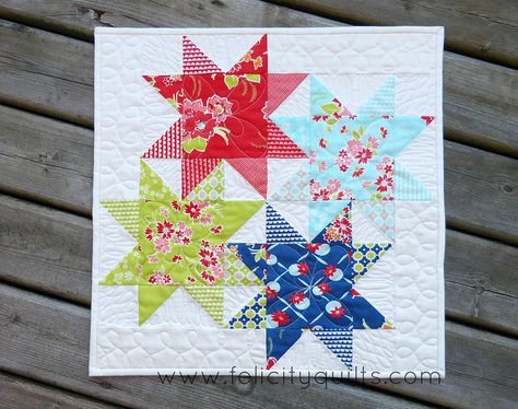 Miss Kate in the Stars by felicity.quilts, via Flickr Mini Quilt Patterns, Quilted Wall Hanging, Miniature Quilts, Star Quilt Blocks, Quilt Festival, Star Quilt Patterns, In The Stars, Triangle Quilt, Doll Quilt