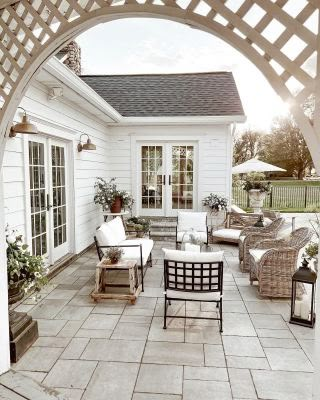 Cozy Mudroom, Gazebo Makeover, Outdoor Porch Lighting, Joist Ceiling, Scroll Stoppers, Farmhouse Lights, Smeg Refrigerator, The Found Cottage, Window Greenhouse