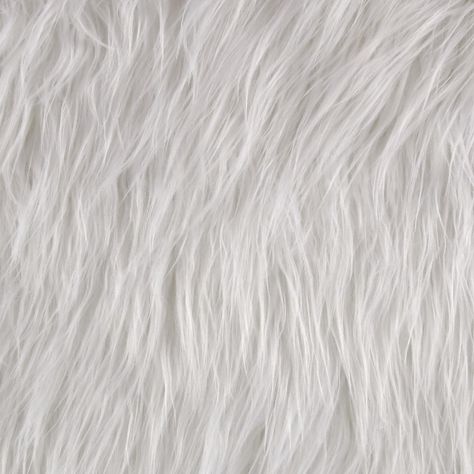 Faux Fur Gorilla White from @fabricdotcom  This super soft high quality faux fur fabric has a 3'' long lustrous pile. It's perfect for stuffed animals, costumes, puppets, toys, pillows and more. Gnomes Beard Diy, Yarn Beard, Dog Crate Pads, Diy Beard, Faux Fur Fashion, Fur Carpet, Fur Texture, White Carpet, Fur Pillow