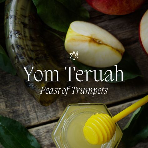 As we celebrate Rosh Hashanah, the Jewish New Year, we also celebrate Yom Teruah, the Feast of Trumpets. ​ Yom Teruah means “day of blowing,” & part of God’s instructions to Israel involves trumpet blowing. Today, Jewish people celebrate Creation & the start of a new year in synagogue services that include special liturgy, prayers & blessings along with 100 blasts of the shofar, the trumpet of the Bible made from a ram’s horn.​ Feast Of Trumpets Food, Feast Of Trumpets, Hebrew Months, Yom Teruah, Jewish Feasts, Rosh Hashanah Recipes, Messianic Jewish, Jewish Calendar, Jewish New Year