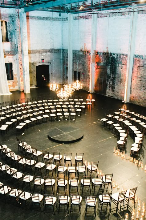 Circular Ceremony, Circular Seating, Modern Winter Wedding, Wedding Ceremony Seating, Ceremony Design, Ceremony Seating, Minneapolis Wedding, Minneapolis Minnesota, Ceremony Venue