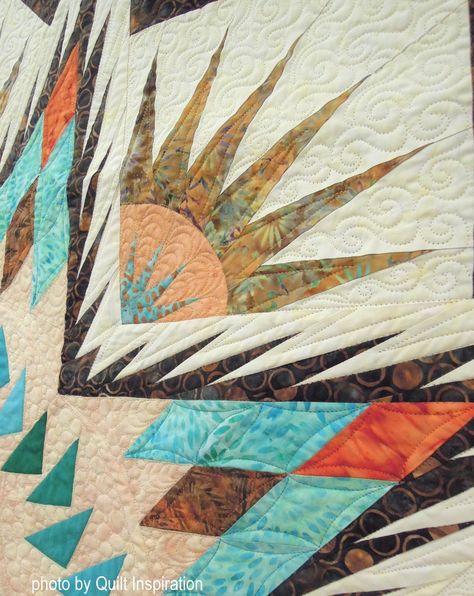 Sedona Star by Janet Grant.  (Glacier Star pattern by Judy Niemeyer).  2016 AZQG show, photo by Quilt Inspiration. Adventure Quilt, Mountain Quilt Pattern, Southwestern Quilts, Native American Quilt, Southwest Quilts, Western Quilts, Southwestern Blankets, Wall Quilt Patterns, Desert Adventure