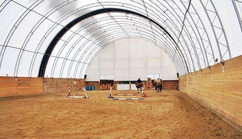 CC Series Indoor Riding Arena Fabric Building Indoor Riding Arena On A Budget, Tiny Ranch House, Indoor Horse Riding Arena, Fabric Building, Covered Riding Arena, Horse Farm Layout, Covered Arena, Indoor Riding Arena, Diy Pole Barn