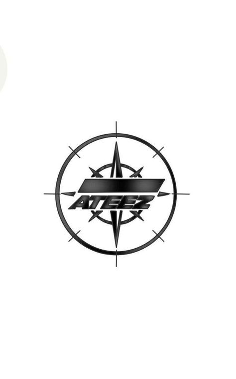 Ateez Compass Logo, 8 Makes 1 Team Ateez Logo, Atiny Ateez Logo, Ateez Embroidery, Ateez Logo Wallpaper, Kpop Tattoo Ideas Ateez, Ateez Inspired Tattoo, Ateez Tattoo Ideas, Ateez Tattoo