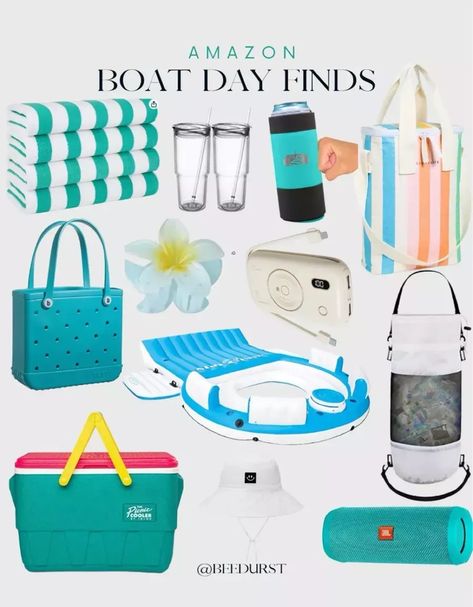 Amazon boat day finds for summer, beach must haves, vacation essentials, boating essentials for the family , summer must haves Boat Must Haves Lakes, Boat Necessities, Lake Trip Essentials, Boat Day Essentials, Lake Day Essentials, Boat Essentials, Boating Essentials, Pogue Summer, Lake Outfits