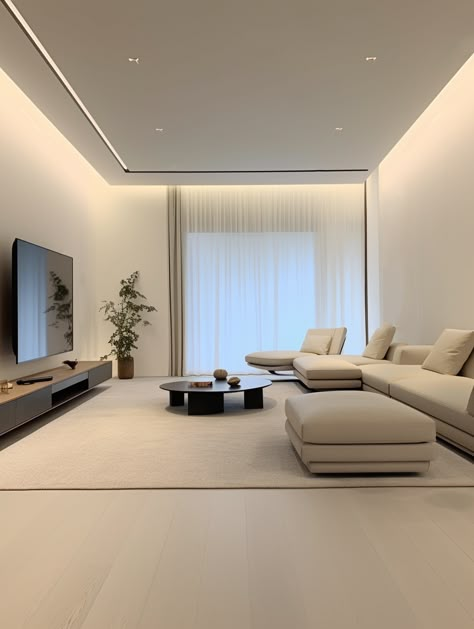 First of all, the color selection is mainly white and beige.
The combination of these two colors makes the entire space
It appears bright and spacious,
It also creates a warm and comfortable atmosphere.
Long black coffee table in the center of the room
Not only does it contrast sharply with the surrounding furniture and colors,
It also provides a focal point for the space.
The small items placed on the table add a bit of interest.
It also makes the whole space more lively and lively. Spacious Living Room Designs, Small Long Living Room Ideas, Spacious Living Room Ideas, Black White And Beige Bedroom, White And Beige Living Room, Bright Living Room Ideas, Modern Room Interior, Beige Living Room Ideas, Beige And White Living Room