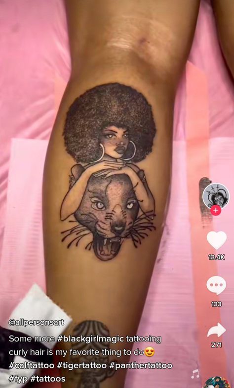 Black Spirituality Tattoo, Woman With Afro Tattoo, African Tattoo Ideas For Women, Black Fairy Tattoo, Fly Tattoos, Black Goddess Tattoo, African American Tattoos, African Queen Tattoo, Afro Tattoo