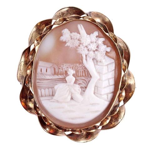 Victorian Cameo Gold Brooch | 1stdibs.com Victorian Cameo, Cameo Jewelry, Gold Brooch, Vintage Cameo, Victorian Gold, Antique Brooches, Carved Shell, Cameo Brooch, Gold Brooches