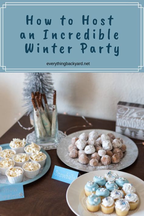 Winter Party Foods, Winter Themed Party, Winter Baby Shower Ideas, Winter Tea Party, Mac And Cheese Cups, Winter Party Themes, Snow Party, Snowflake Party, Making Homemade Ice Cream