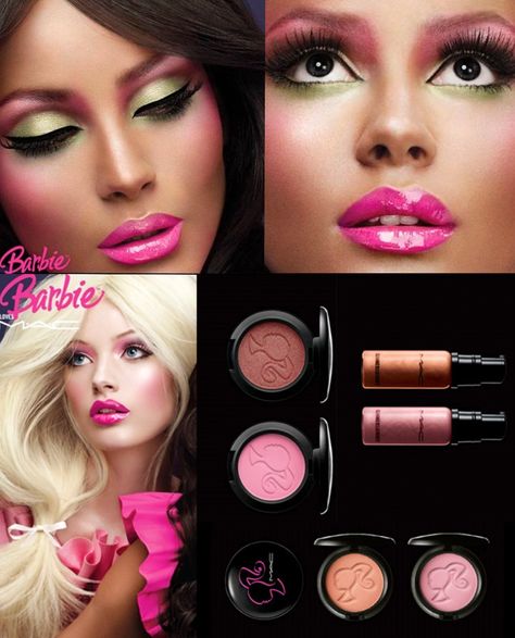 Barbie makeup Barbie Campaign, Mac Barbie, Different Makeup Styles, Mac Makeup Eyeshadow, Best Mac Makeup, Movie Makeup, Makeup Hacks Beauty Secrets, Makeup Mac, Barbie Makeup