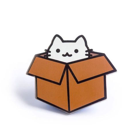 Tattoo Gato, Cat Enamel Pin, Cat Doodle, Backpack Pins, Cat Box, Cute Box, Animal Brooch, Hard Enamel Pin, Cute Pins