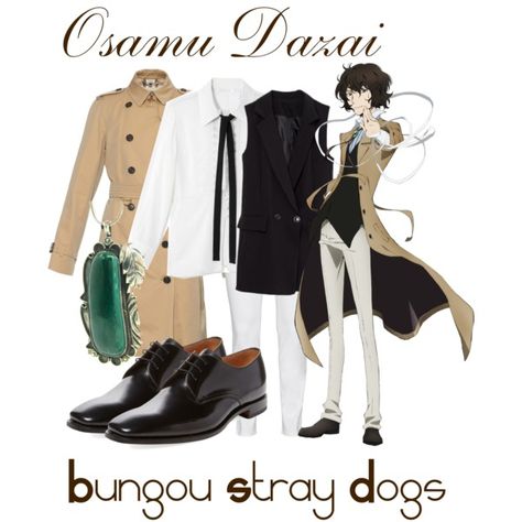 Osamu Dazai from Bungou Stray Dogs by kayxiv1256 on Polyvore featuring ChloÃ©, Burberry, Steilmann and Loake Dazai Osamu Outfit Ideas, Dazai Casual Clothes, Dazai Osamu Inspired Outfit, Bungou Stray Dogs Outfit Ideas, Bungou Stray Dogs Inspired Outfits, Bungo Stray Dogs Outfit Ideas, Bungou Stray Dogs Outfit, Dazai Inspired Outfit, Anime Character Inspired Outfits