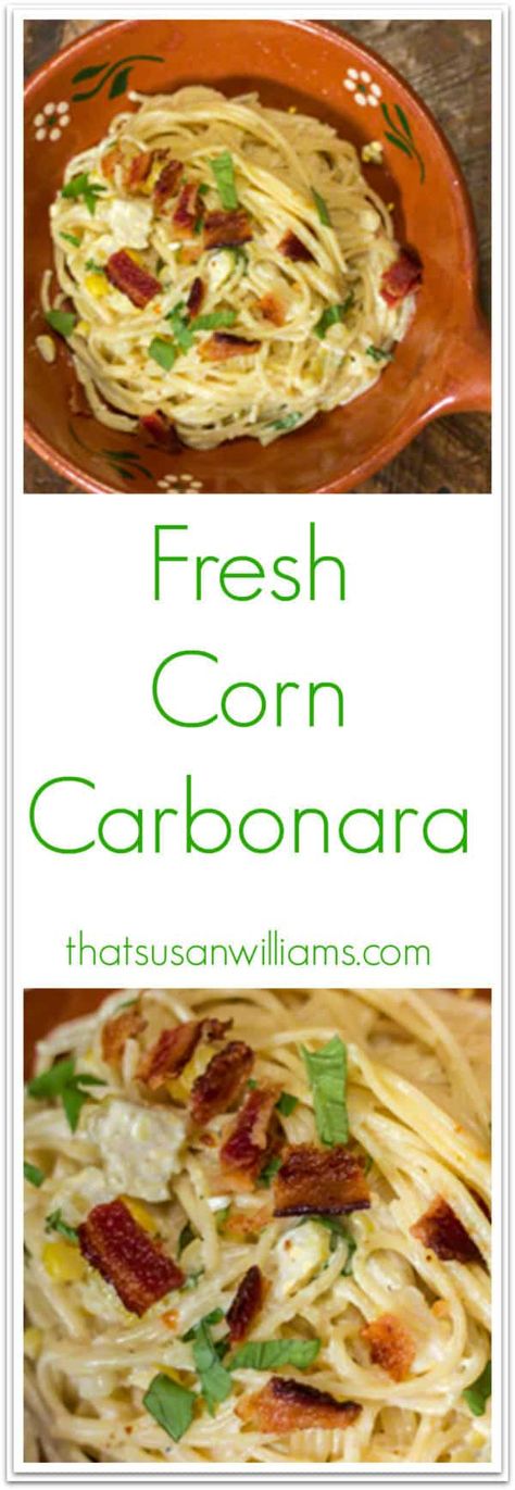 Fresh Corn Carbonara with a Quick Cleanup Corn Carbonara, Fresh Corn Recipes, Eat Pretty, Sous Vide Cooking, Yummy Pasta Recipes, Fresh Corn, Barbecue Recipes, Easy Family Meals, Easy Weeknight Meals