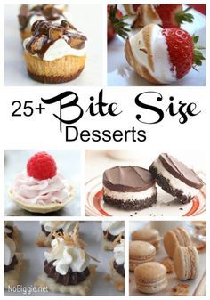 25+ Bite Size Desserts via NoBiggie.net Desserts Mini, Stuffed Strawberries, Different Desserts, Mini Dessert Recipes, Bite Size Food, Potluck Desserts, Tin Recipes, Chips Ahoy, Dessert Bites