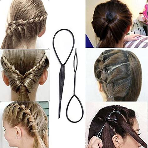 Click on the image to purchase it at a %40 discount price from Amazon Hair Loop Tool Styles, Hair Loop Tool Tutorial, French Braid Tool, Topsy Tail, Hair Accessories Tutorial, Hair Loop, Parting Hair, Hair Braiding Tool, Braid Tool