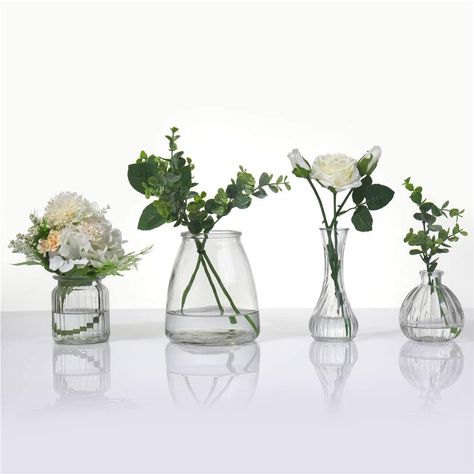 Bridal Shower Centerpiece, Small Glass Vase, Small Glass Vases, Clear Vases, Centerpiece Table, Bridal Shower Centerpieces, Flower Vase Arrangements, Bridal Shower Tea, Shower Centerpieces