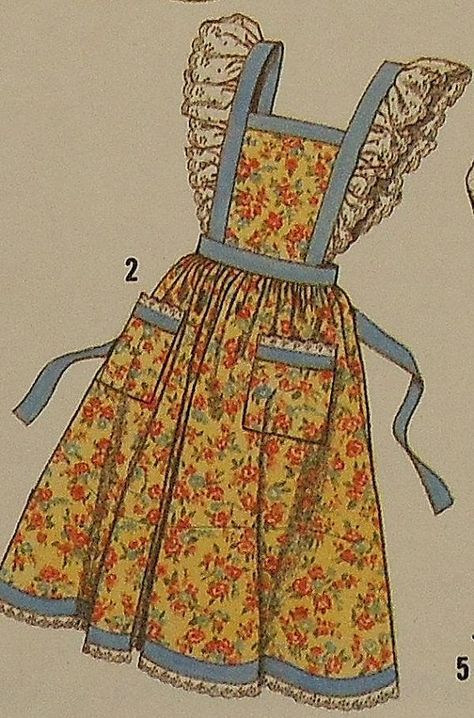 Vintage Apron Pattern, Apron Patterns, Pretty Apron, Apron Sewing, Diy Apron, Wrap Dress Pattern, Pinafore Apron, Apron Sewing Pattern, Vintage Apron