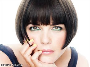 Salema Blair's colorful eye makeup. Wedding Hair Bangs, Straight Bob Haircut, Short Bobs With Bangs, Ron Perlman, Popular Short Hairstyles, Selma Blair, Bob Haircut With Bangs, Layered Bob Hairstyles, Hair Styles 2014