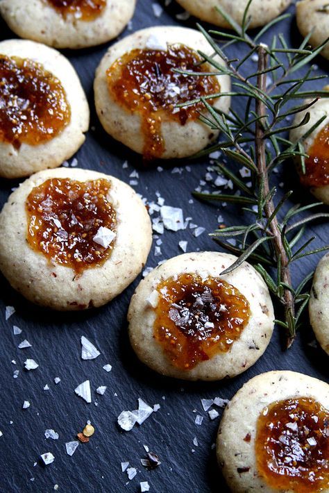 Cookies Thumbprint, Savory Jam, Fig Cookies, Fig Recipes, Thumbprint Cookies, Christmas Baskets, Sweet And Savory, How Sweet Eats, Almond Recipes