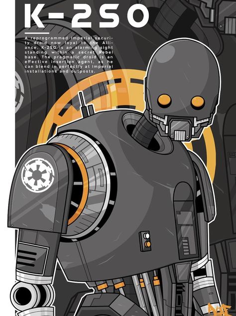 K-2SO by aliffajar K 2so, Rogue One Star Wars, Star Wars Canon, Star Wars Prints, Star Wars Droids, Isaac Asimov, Science Fiction Film, Star Wars Artwork, Star Wars Movie