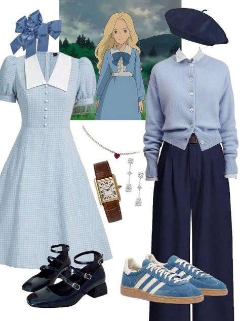 Ootd Anime Style, When Marnie Was There Outfit, Ghibli Bounding, Marnie Cosplay, Ghibli Aesthetic Outfit, Ghibli Fashion, Studio Ghibli Outfits Aesthetic, Ghiblicore Outfits, Ghibli Cosplay