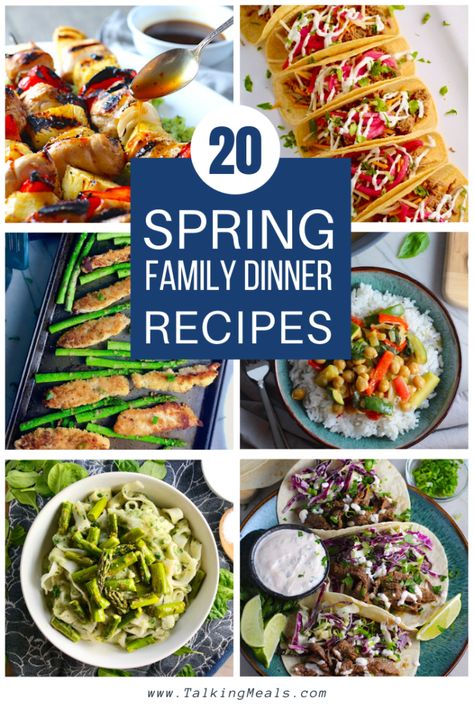 20 Family Spring Dinner recipes that are easy, healthy, great for outdoors or on-the-go, and use seasonal produce. You have got to try these! Spring Dinner Recipes, Easy Spring Recipes, Healthy Spring Recipes, Springtime Recipes, Spring Recipes Dinner, Delicious Family Dinners, Spring Dishes, Spring Menu, Spring Dinner