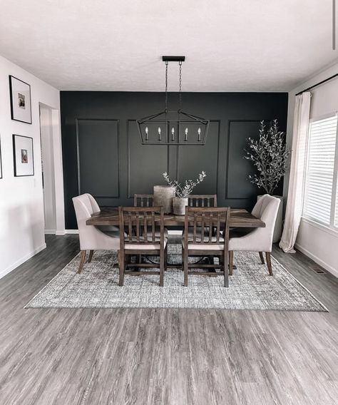 Dining Room Makeovers, Inviting Dining Room, Dining Room Accent Wall, Dark Dining Room, Dining Room Paint Colors, Dining Room Accents, Dining Room Paint, Dining Room Remodel, Room Makeovers