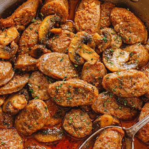 Cajun Sausage and Mushrooms Recipe – Cajun Sausage Recipe — Eatwell101 Sausage And Mushroom Recipes, Cajun Sausage Recipes, Cajun Sausage Recipe, Best Salmon Recipe, Sausage Recipes For Dinner, Cajun Sausage, Sausage Dinner, Quick Healthy Dinner, Salmon And Asparagus