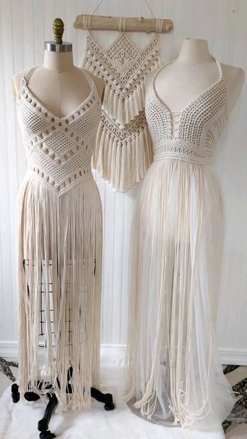 Macrame Dress Pattern, Macrame Wedding Dress, Corset Diy, Macrame Fashion, Macrame Clothes, Look Festival, Dresses By Pattern, Macrame Knots Pattern, Macrame Dress