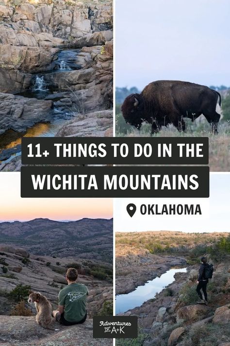 Things to do in the Wichita Mountains National Wildlife Refuge | Hiking Wichita Mountains Medicine Park Oklahoma, Wichita Mountains Oklahoma, Things To Do In Oklahoma, Wichita Mountains, Oklahoma Travel, Cross Country Trip, Mountain Camping, Travel Oklahoma, Mountain Vacations