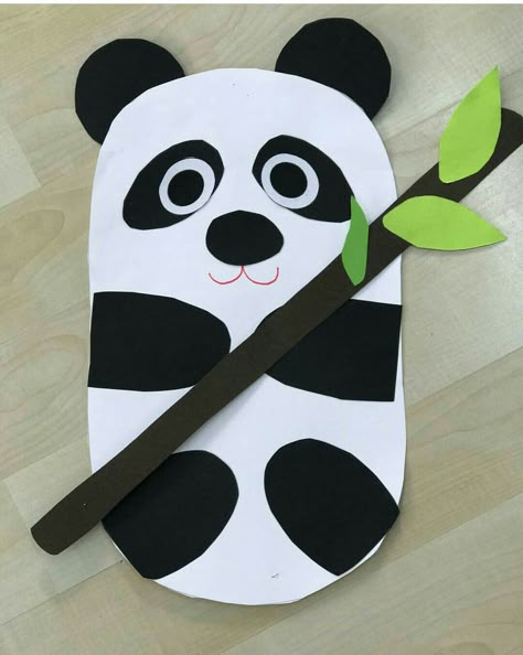 Panda Crafts Preschool, Wild Animals Crafts For Kids, Panda Paper Craft, Panda Crafts For Kids, Zoo Crafts Preschool, Panda Bear Crafts, Zoo Crafts, Panda Craft, Dragon Fly Craft