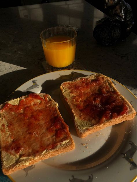 Peanut Butter And Jam Sandwich Aesthetic, Toast With Strawberry Jam, Butter And Jam Toast, Toast With Butter And Jam, Toast With Jam, Toast And Jam, Toast With Butter, Jam Toast, Bread Jam