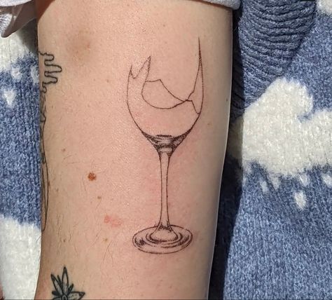 Skull Wine Tattoo, Alcoholic Tattoo Ideas, Wine Glass Tattoo, Wine Tattoo, Glass Tattoo, Small Girly Tattoos, Party Tattoos, Flash Tattoo Designs, Tattoo Now