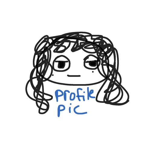 Curly Profile Picture Cartoon, Quirky Profile Pictures, Cartoon Ig Profile Pics, Curly Anime Pfp, Ig Icons Profile, Pfp Doodle, Sketch Pfp, Quirky Doodles, Iphone 7 Wallpaper