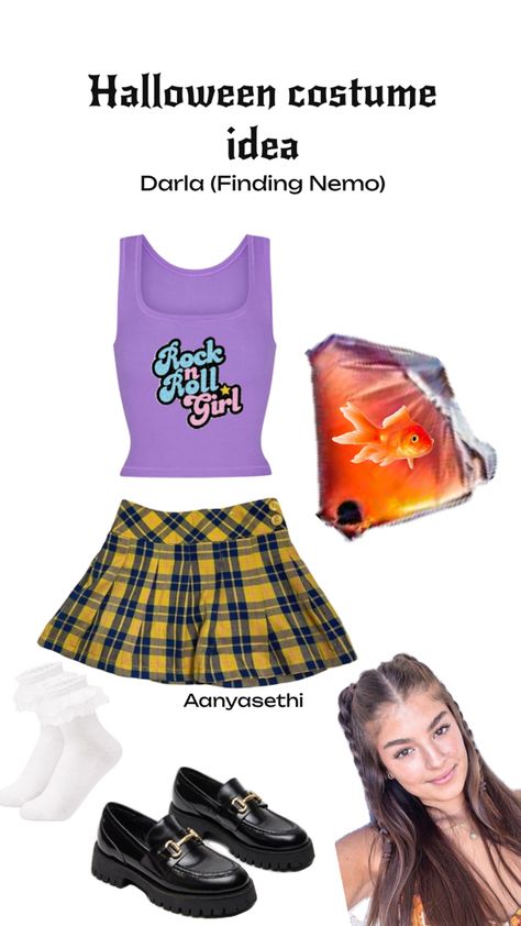 Finding Nemo Halloween Costume, Darla From Finding Nemo, Nemo Halloween, Darla Finding Nemo, Finding Nemo Costume, Nemo Costume, Holloween Costume, Costume Inspo, Cute Costumes