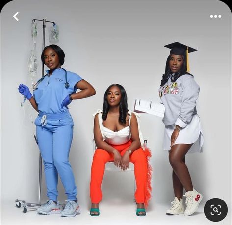 Nurse Graduation Pictures Black, Nurse Practioner Graduation Pictures, Nursing Photoshoot Ideas Black Women, Graduation Pictures Black Women Nursing, Nurse Studio Photoshoot, Lpn Nursing Graduation Pictures, Scrub Pictures Nursing, Black Nurse Photoshoot Photo Ideas, Lpn Black Women