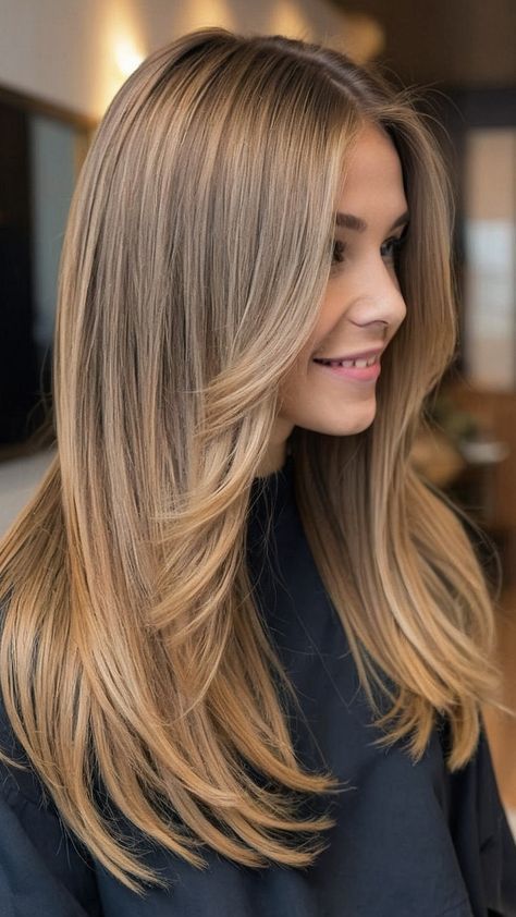 Long Hair With Short Layers Straight, Medium Hairstyles For Straight Hair, Medium Long Layered Haircuts For Fine Hair, Straight Hair Bangs Layers, Haïr Cut Straight Hair, Layers For Medium Length Hair Straight, Haircuts On Straight Hair, Long Haircut Blonde, Long Fine Hair With Layers