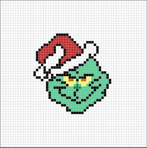 Patrones de Hama Beads de Navidad 🎄, una de las fiestas más importantes del año. Aquí tienes la plantilla para hacer El Grinch, con un gorro rojo de Papá Noel. Snowman Cross Stitch Pattern, Cross Stitch Christmas Cards, Christmas Perler Beads, Holiday Cross Stitch Patterns, Santa Cross Stitch, 3d Pixel, Cross Stitch Christmas Stockings, Pony Bead Patterns, Diy Perler Bead Crafts